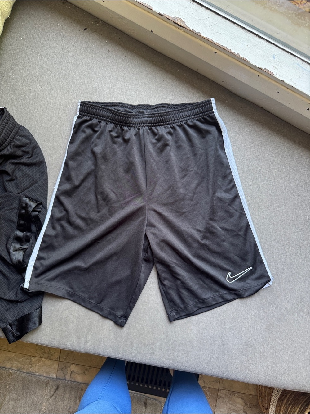 Nike Black Athletic Shorts with White Side Trim